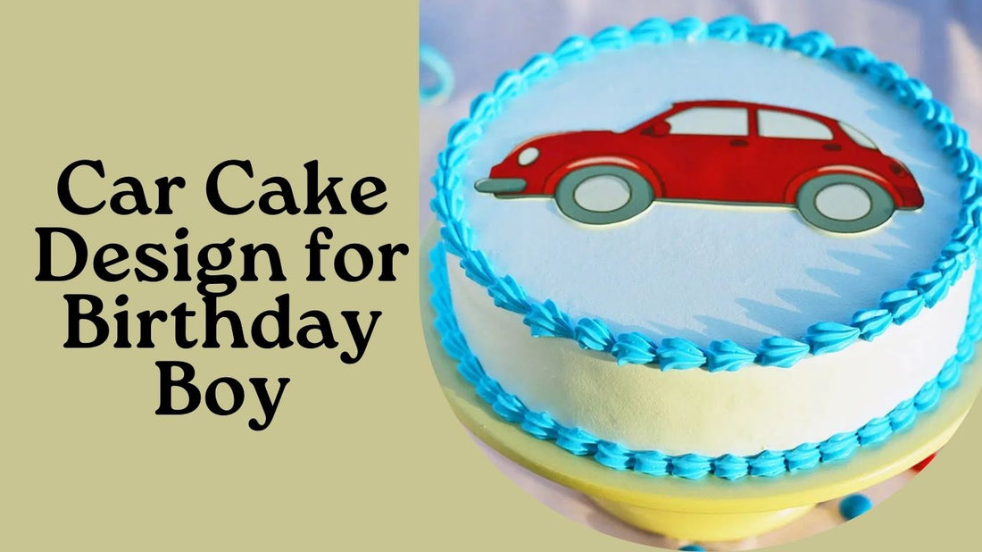 Simple Car Cake Design theme for Birthday Boy