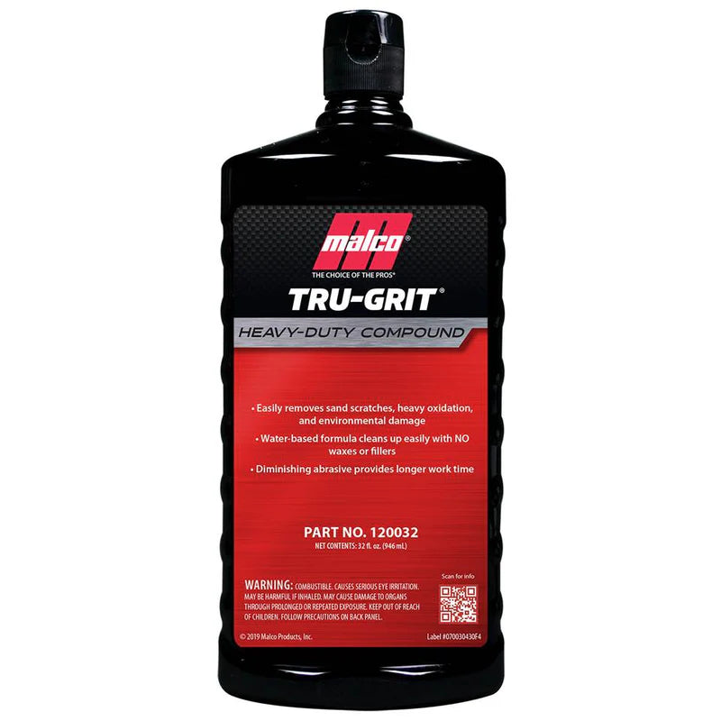 Malco Tru Grit Compound - Heavy Duty Buffing & Polishing For Automotive Paint Correction