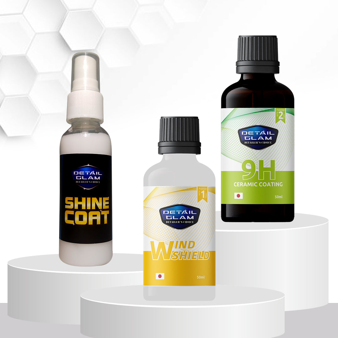 Combo of  Detail Glam 9H Ceramic Coating, With Windshield Coating, And Top Ceramic Coating Spray 50ML