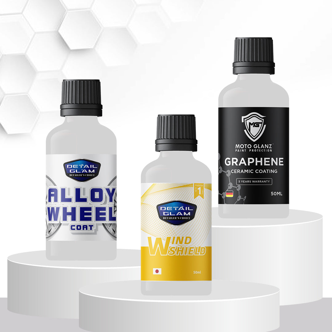 Combo of Graphene Ceramic coating 50ml, Windshield  Ceramic Coating 50ml, Alloy wheel Coat 50ml
