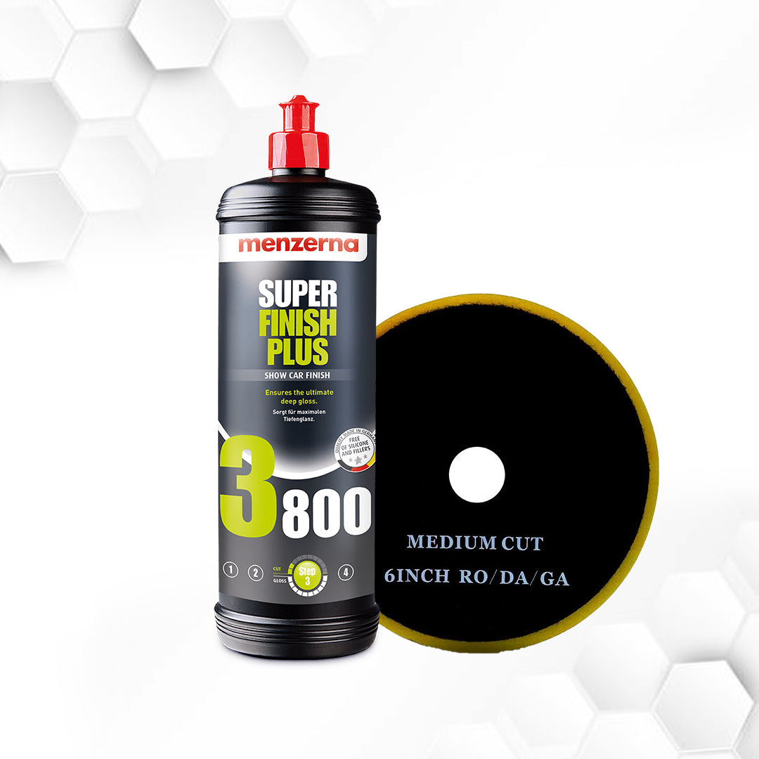 Menzerna 3800 Super Finish With  6 Inch Medium Cut Pad