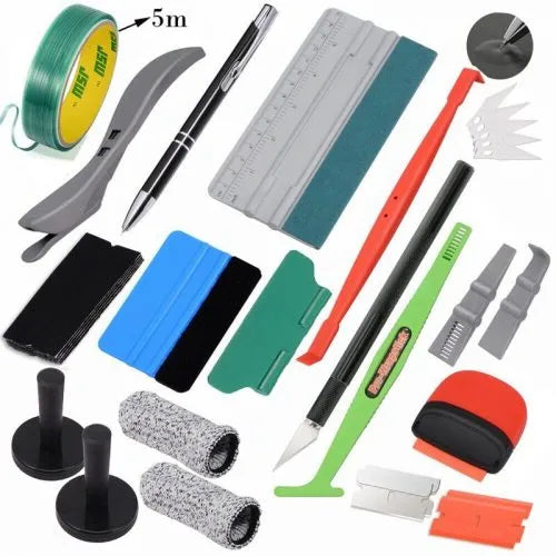 Car Vinyl Wrap Tools Kit Squeegee Tool Scraper Razor 5M Knifeless Tape 2  Magents