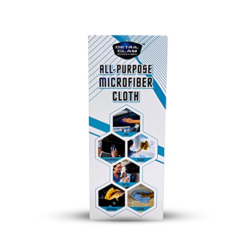 DETAIL GLAM CARCOSMIC Microfiber Cloth - 40x40 cm - 360 GSM Blue Streak-Free Multipurpose Cloths