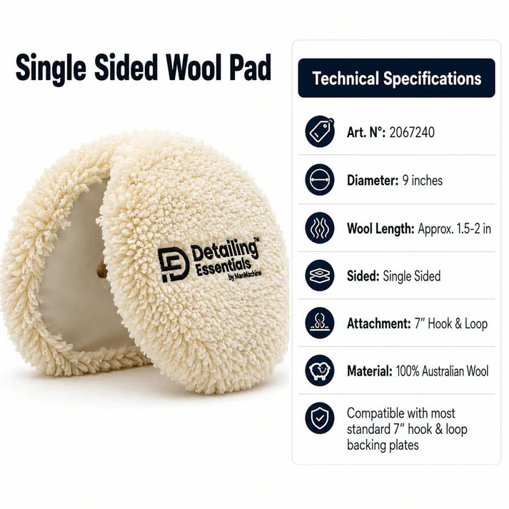 Detailing Essentials Wool Buffing Pad 7 Inch