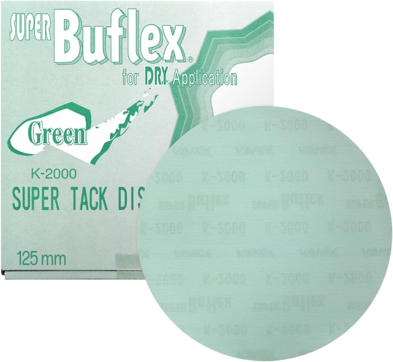 Kovax Super Buflex Flexible 6 inch Sanding Disc With Holes Green K-2000 (Pack of 25 / Pack of 12)