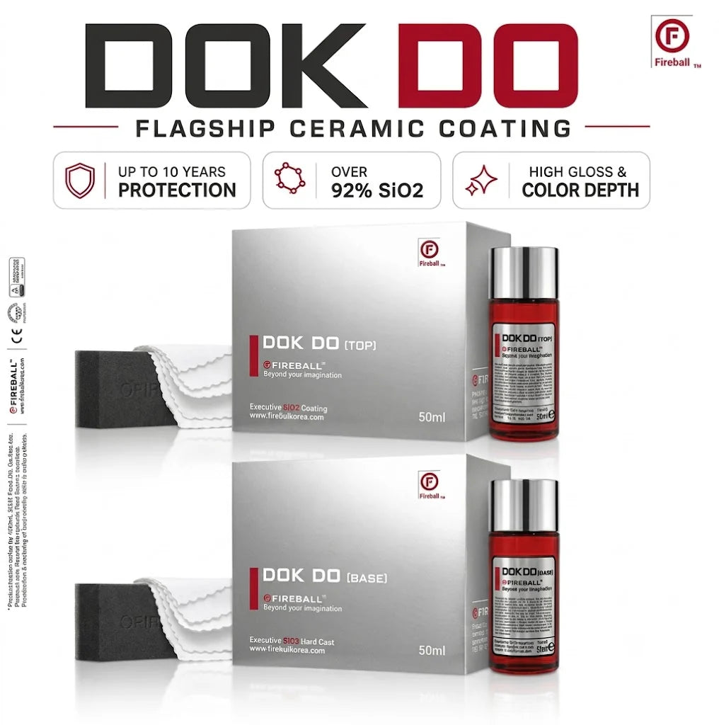 Fireball Dok Do 9H Flagship Ceramic Coating Kit | Base Coat 50ml & Top Coat 50ml | 10 Years Waranty