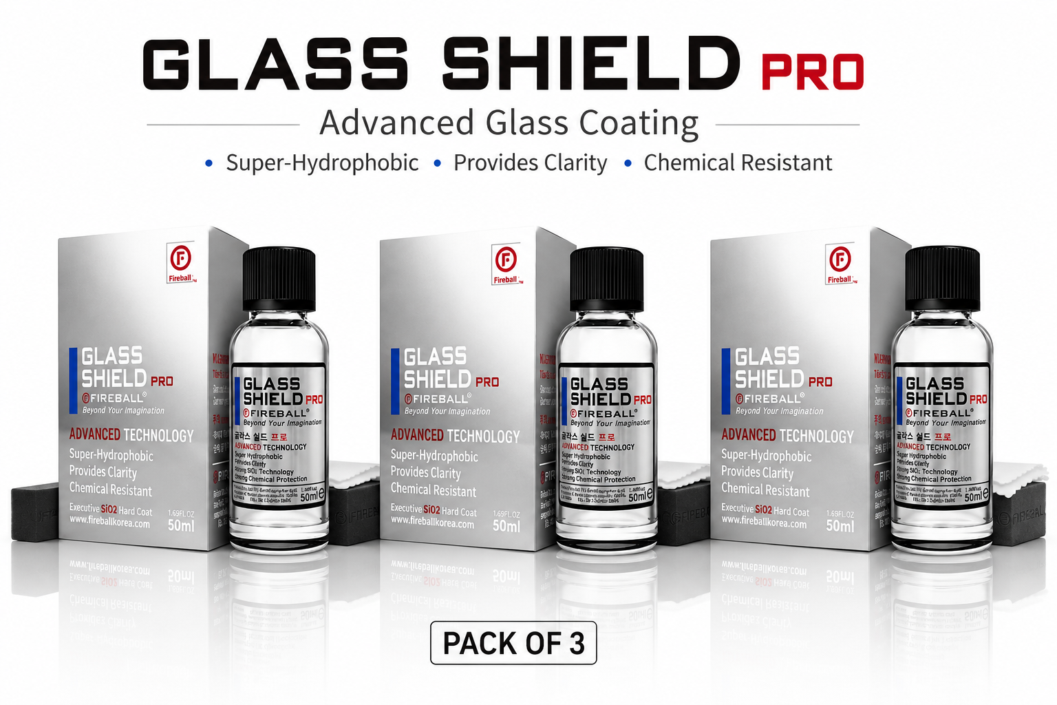 Fireball Wizard Graphene Ceramic Coating Kit (3 x 35ml) | Hybrid Nano Coating for Paint & PPF