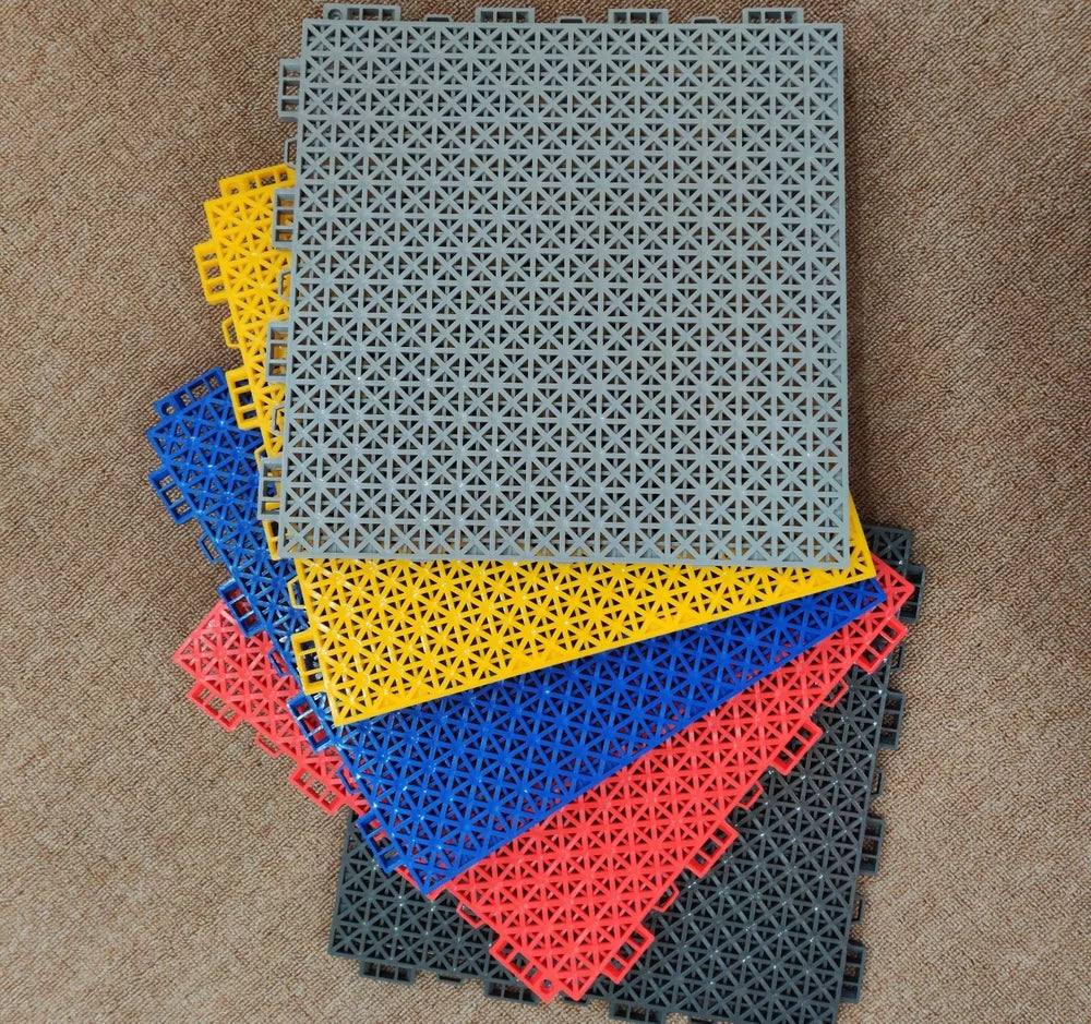 Heavy Duty Interlocking Plastic Floor Tiles for Car Detailing Studio ( 1ft x 1ft ) T (15.9mm)