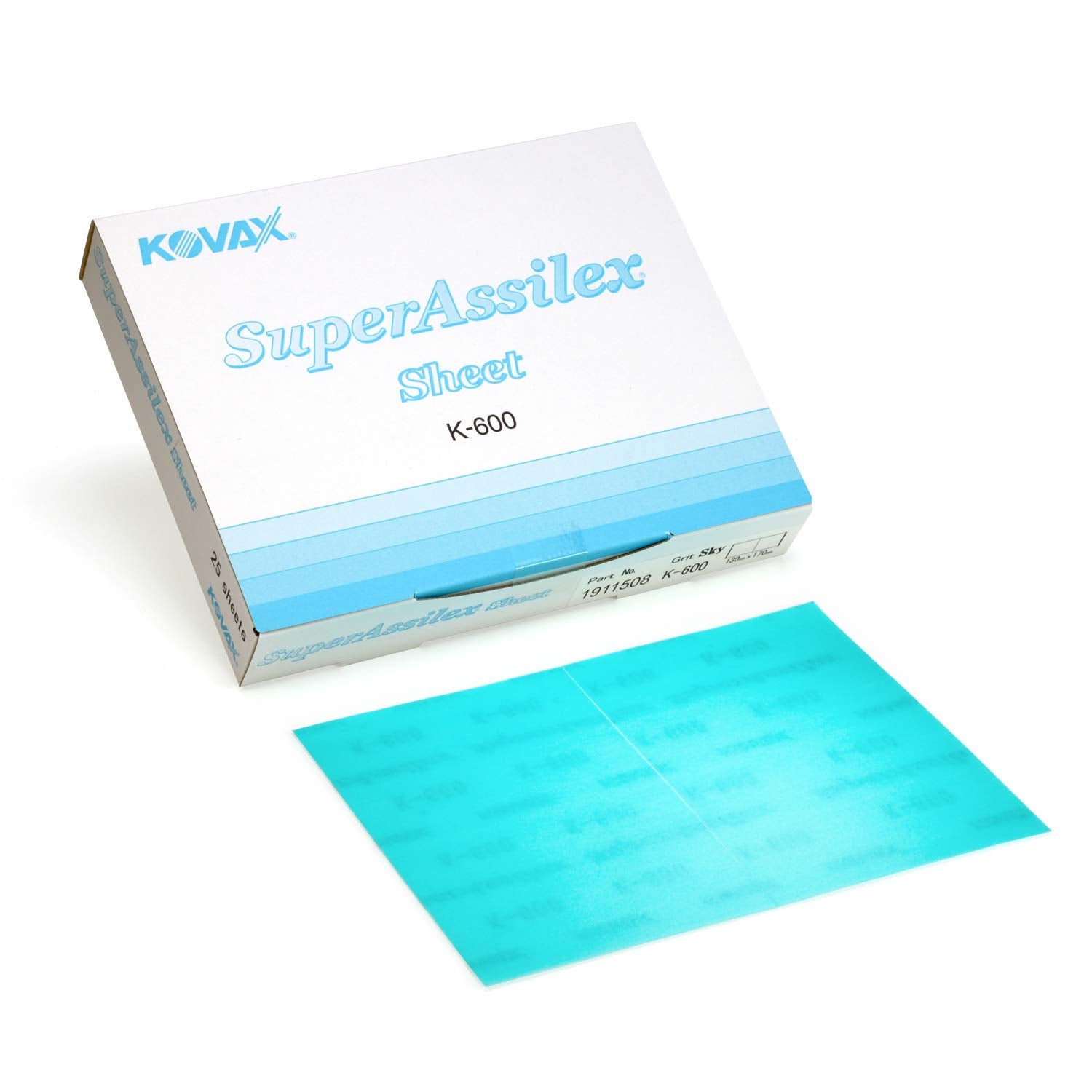Kovax Super Assilex Flexible Sanding Sheets Sky K-600 (Pack of 25 / Pack of 12)