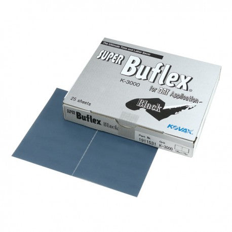 Kovax Super Buflex Flexible Dry Sanding Sheets Black K-3000 (Pack of 25 / Pack of 12)