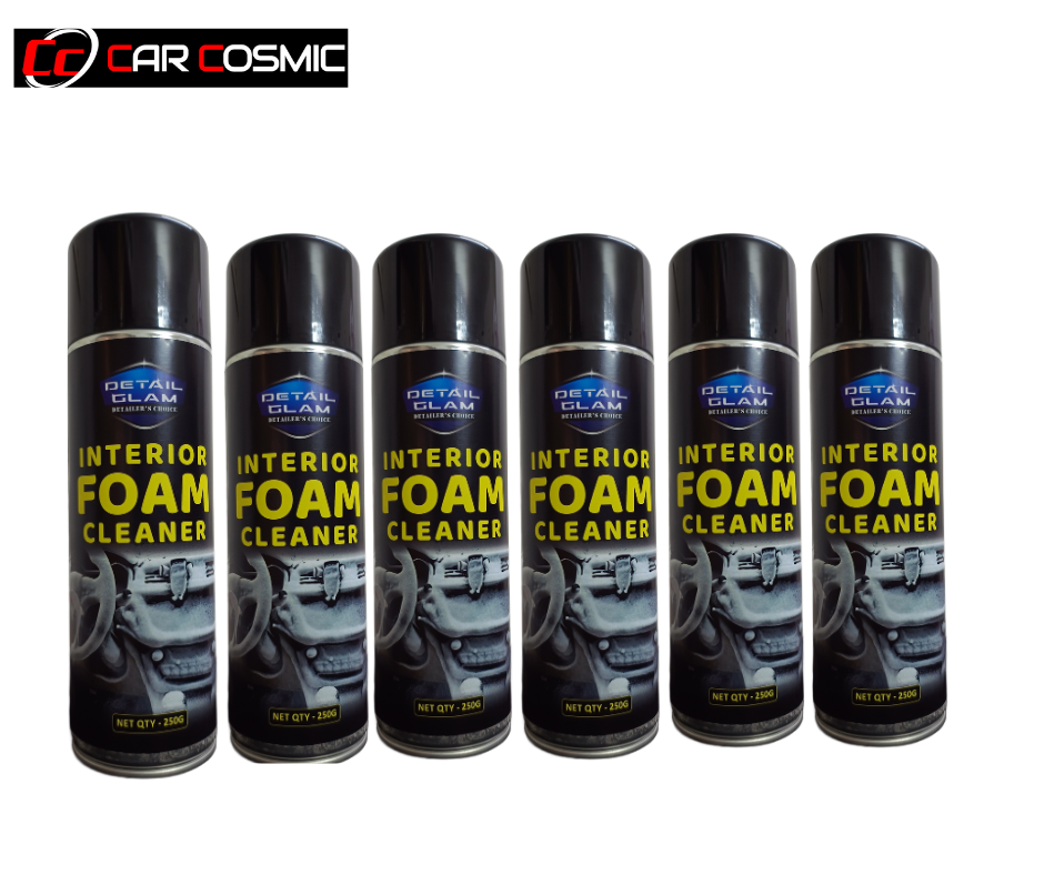 Detail Glam Foaming Car Interior Cleaner |Upholstery & Leather cleaner | Removes tough stains & dirt inside your car (pack of 6)