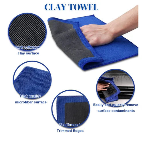 Clay Towel 12x12 Inch Blue Professional Grade Surface Prep Tool