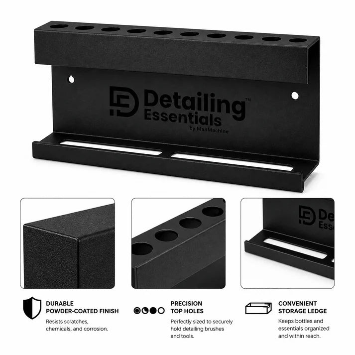 Detailing Essentials Brush & Bottle Holder | Wall Mounted Detailing Organizer