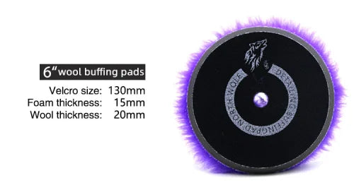 NORTHWOLF 6 INCH PURPLE WOOL BUFFING PAD (CUTTING PAD)