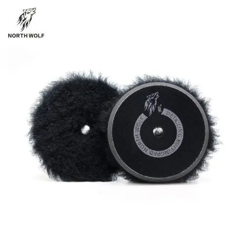 NORTHWOLF 5 INCH BLACK WOOL BUFFING PAD (HEAVY CUTTING PAD)