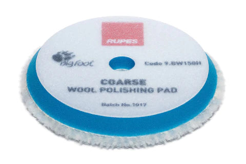 RUPES (9.BW150H) DA COARSE WOOL COMPOUNDING PAD- Ø 130/145MM (BLUE)