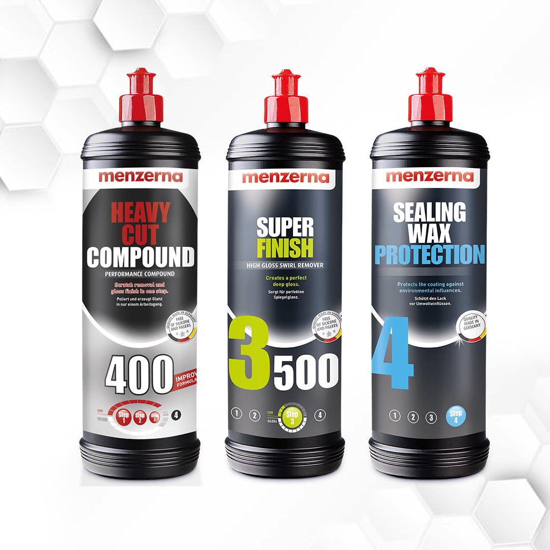 Menzerna Heavy cut 400 With Menzerna 3500 Super finish And Menzerna SW Protection Compound