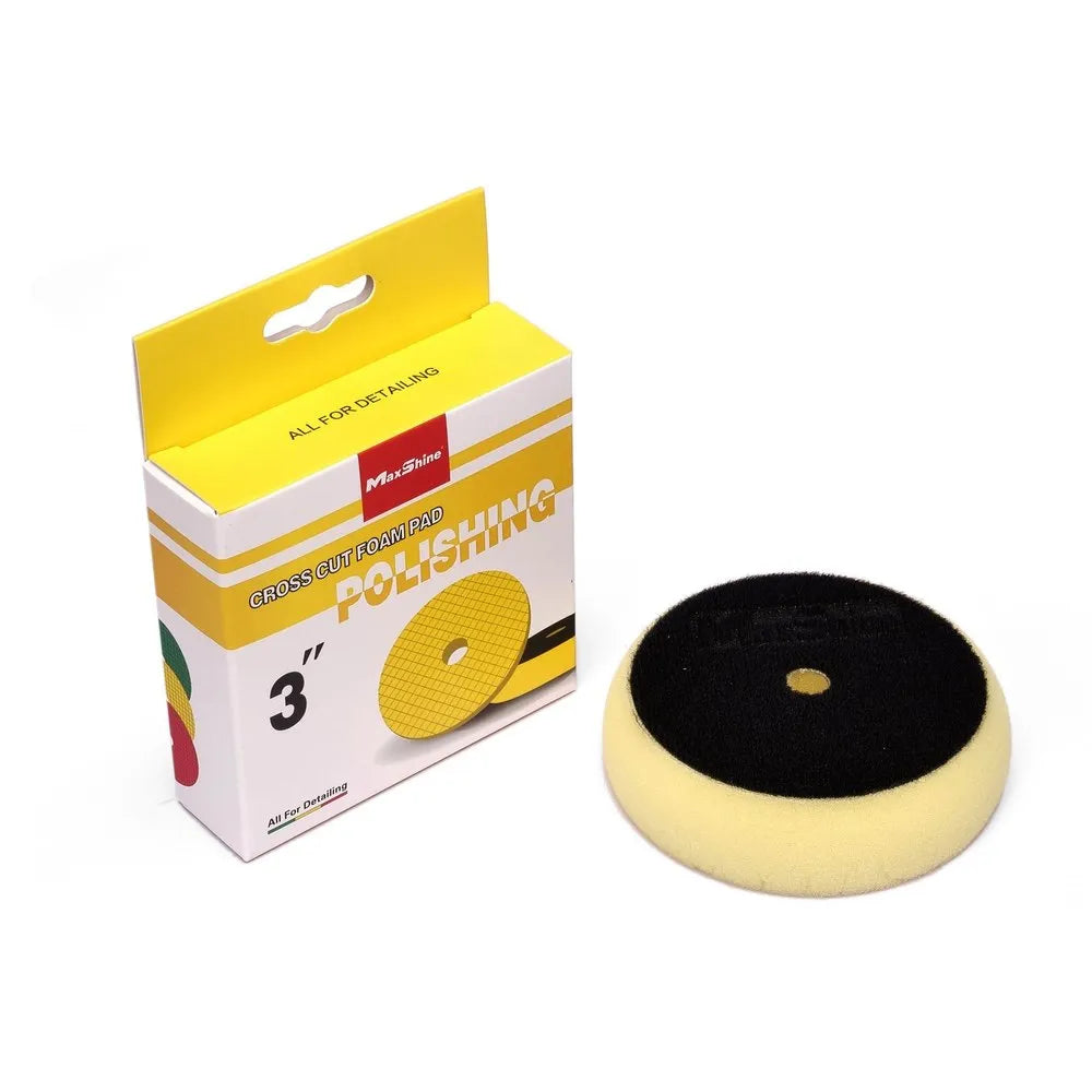 Maxshine Cross Cut Foam Pad - Yellow Polishing - 3 inch