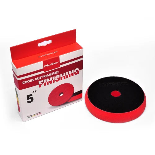 Maxshine Cross Cut Foam Pad - Red Finishing - 5 inch