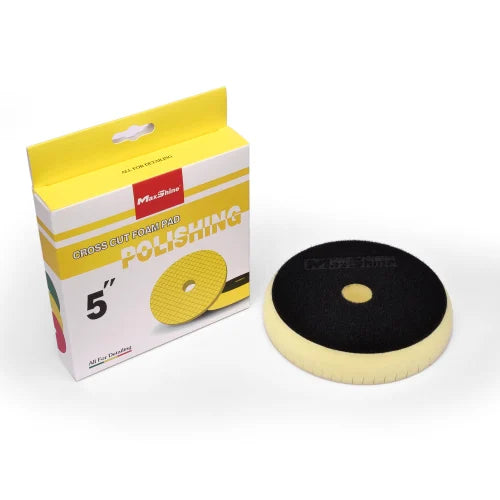 MaxShine Cross Cut Foam Pad - Yellow Polishing 5 Inch